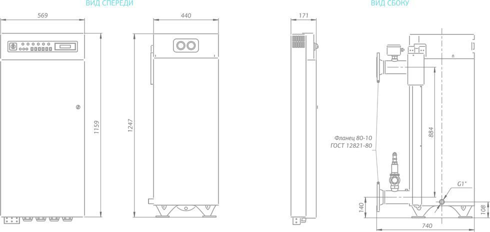 Проточный водонагреватель 225 кВт Мастер
