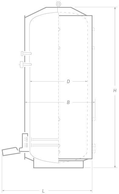 Водонагреватель 7000 литров накопительный вертикальный